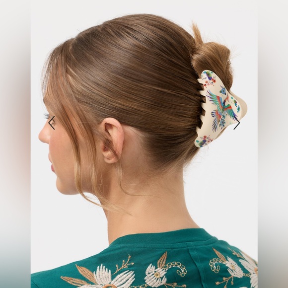 NEW! JOHNNY WAS Dreamer Hair Clip Crane Print Ivory / Cream BRAND NEW! GORGEOUS! - Picture 3 of 14